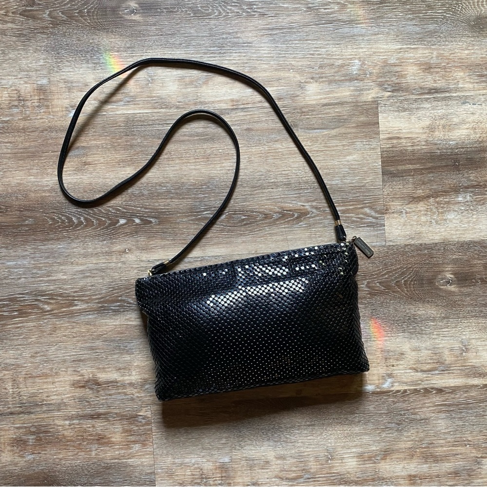 Vintage 80s Whiting & David Mesh Black Purse